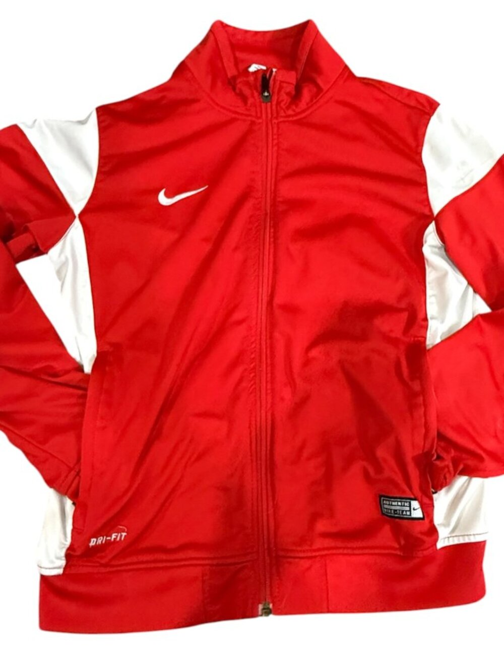 Nike Boys Large Red & White Dri-FIT Full Zip Track Jacket